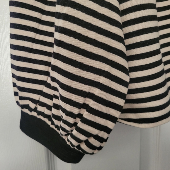 Loft Black/Off White Monogram Striped Sweater Size: XL - Picture 10 of 12